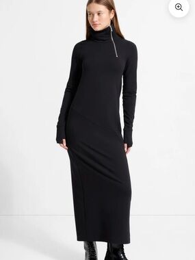 MARCELLA NYC New York Black Abby Sweatshirt Dress Long-Sleeve Turtleneck Medium